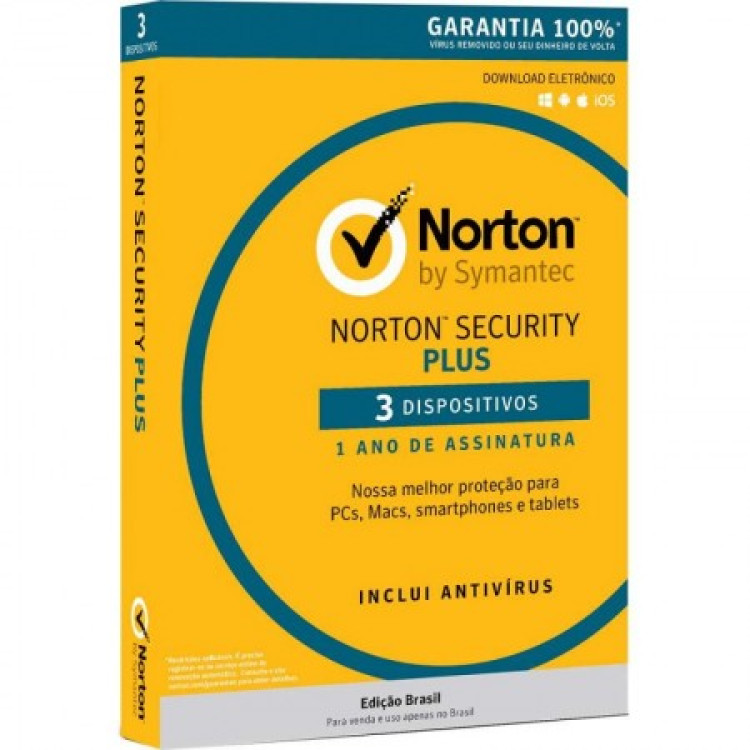 NORTON SECURITY PLUS 3 DISPOSITIVOS 1 ANO SYMANTEC Insotec